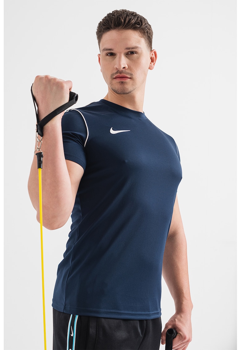 Tricou cu decolteu rotund - pentru fotbal Park 20 - Alb/Bleumarin