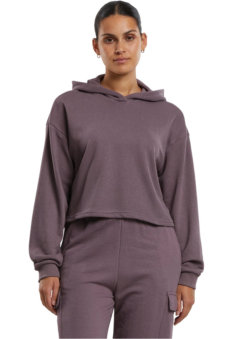 Hanorac crop cu maneci cazute - Violet prafuit