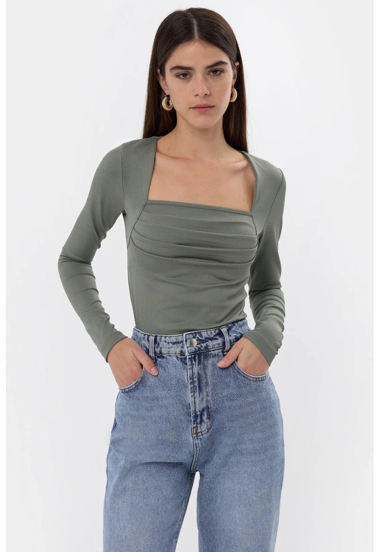 Bluza dama  cu volane - verde - poliester