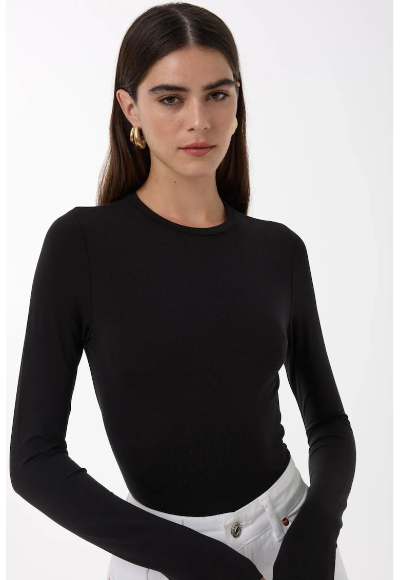 Top dama  negru bumbac - Negru