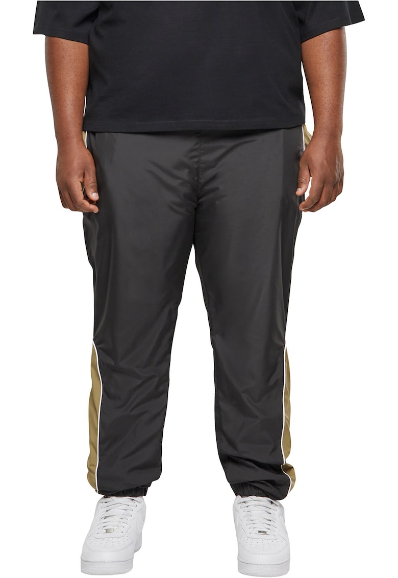 Pantaloni sport cu segmente contrastante - Negru/Verde masliniu