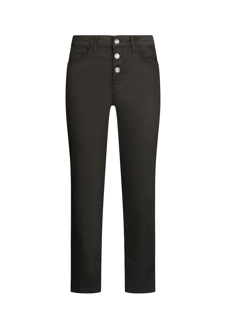 Pantaloni crop cu talie inalta - Negru
