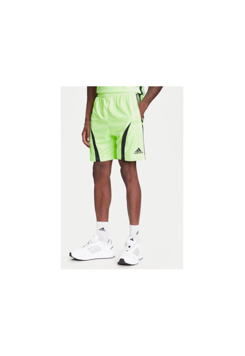 Pantaloni scurti sport cu logo brodat - Verde neon