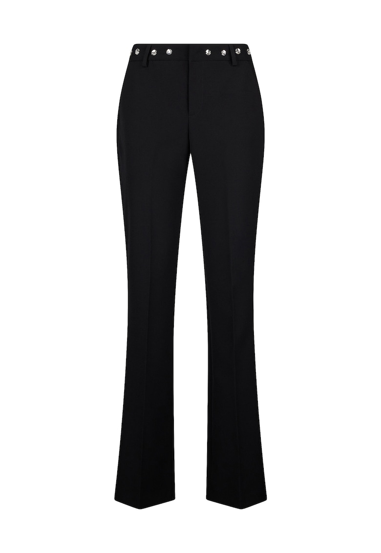 Pantaloni evazati cu pliuri - Negru