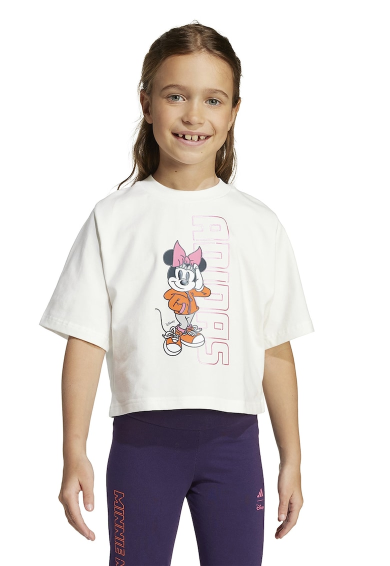 Tricou cu imprimeu cu Minnie Mouse - Roz pastel/Portocaliu mandarina/Alb murdar