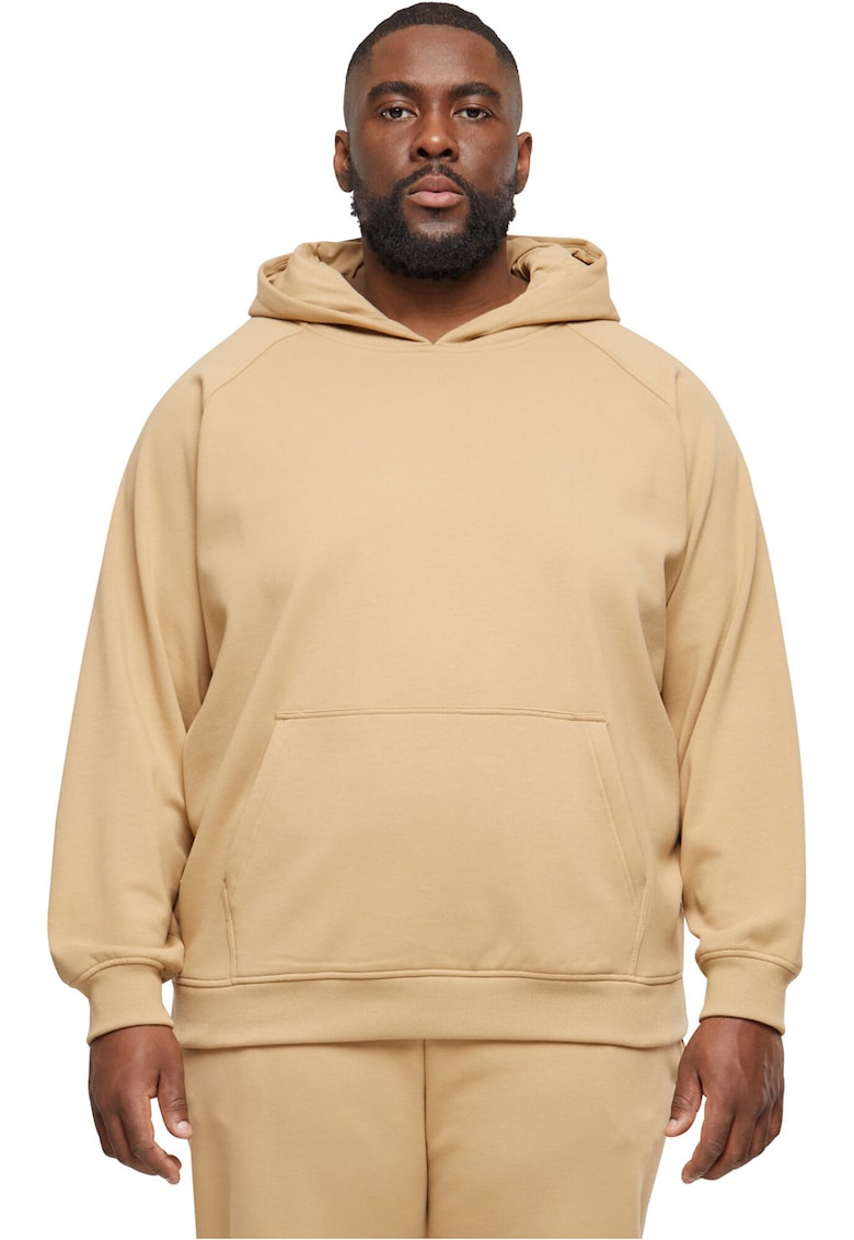 Hanorac din amestec de bumbac cu buzunar kangaroo - Caramel
