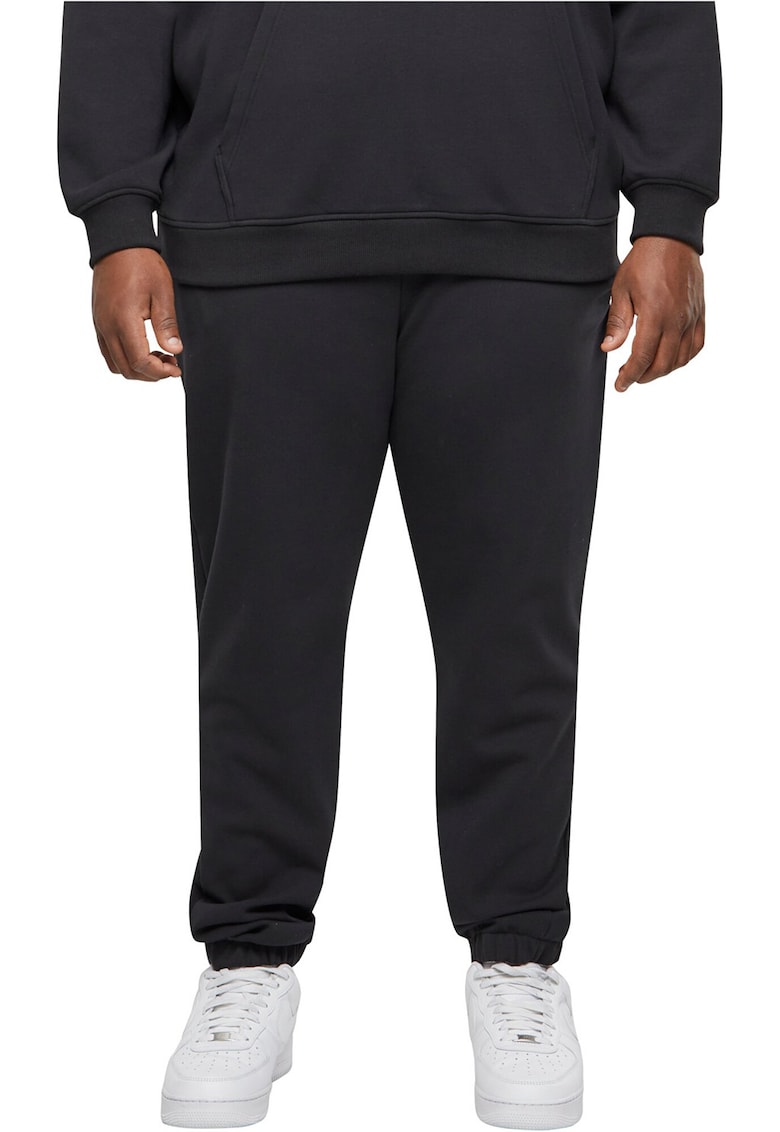 Pantaloni de trening cu model uni si talie ajustabila - Negru