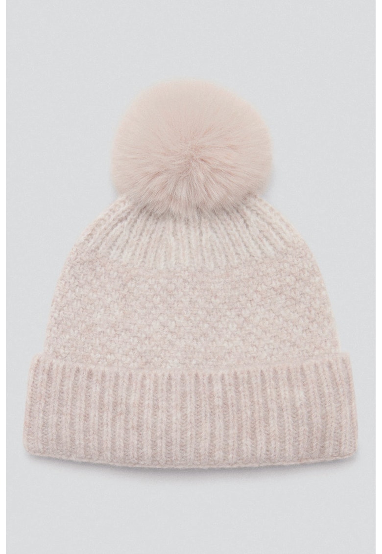 Caciula din tricot cu canaf - Crem