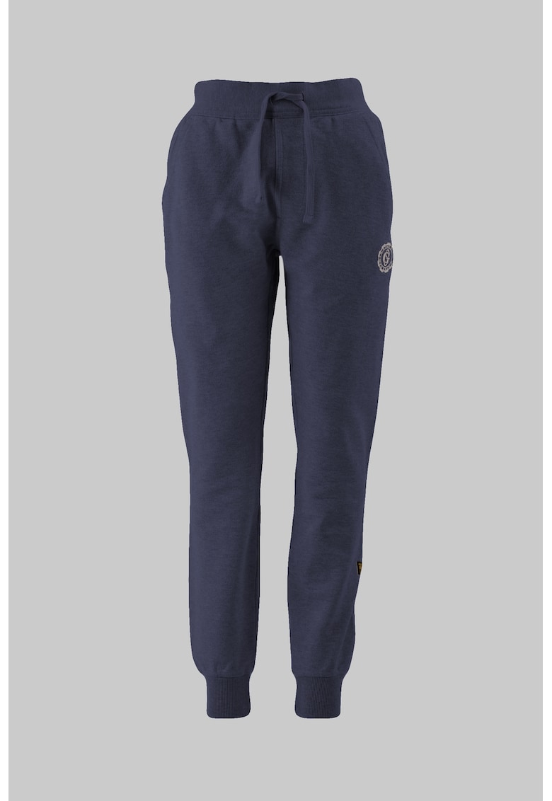 Pantaloni de trening de bumbac cu snur - Albastru inchis