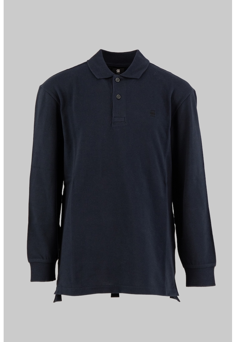 Bluza polo de bumbac cu logo - Albastru ultramarin