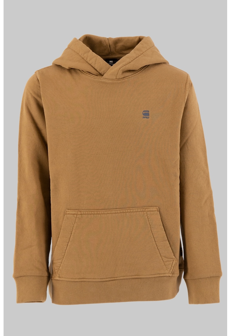 Hanorac de bumbac cu buzunar kangaroo - Caramel