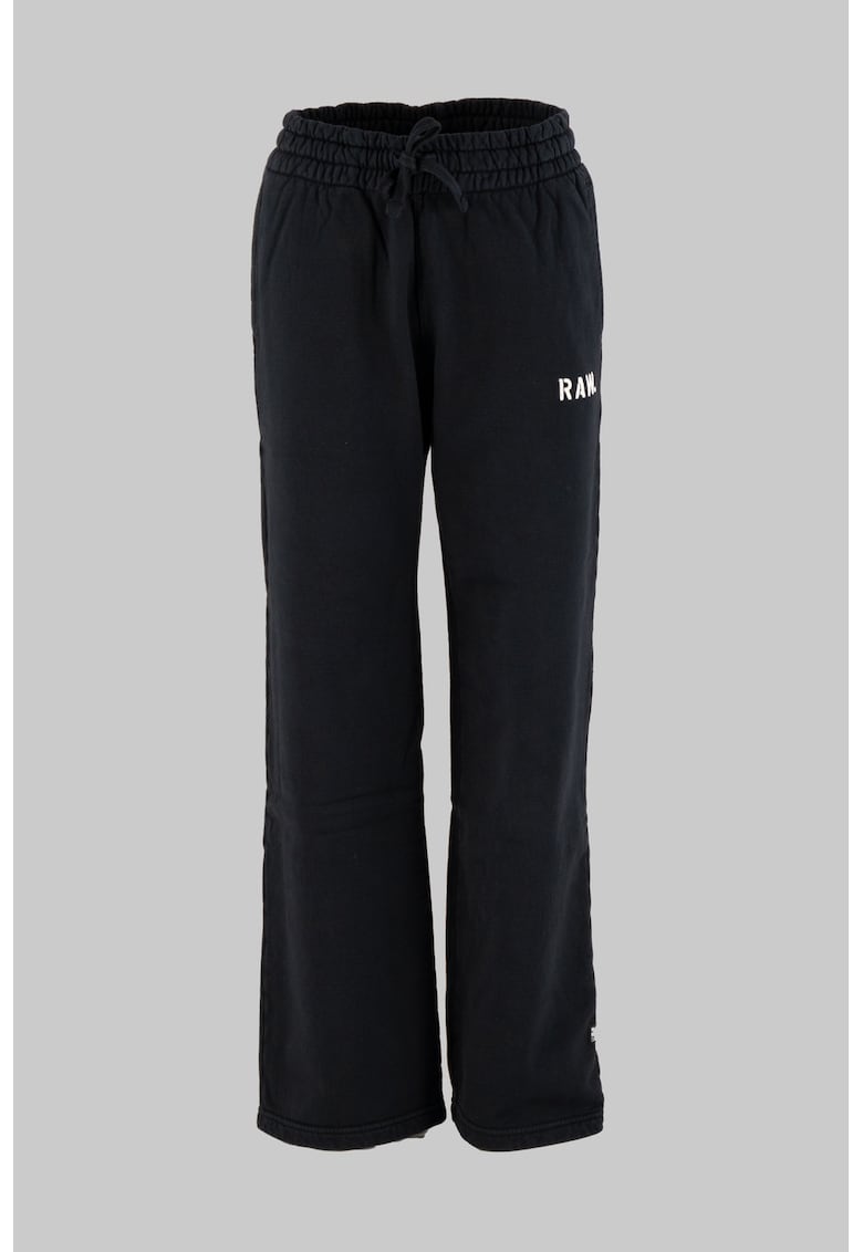 Pantaloni de trening de bumbac cu snur - Negru