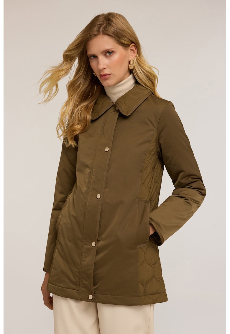 Jacheta parka cu buzunare laterale - Verde masliniu