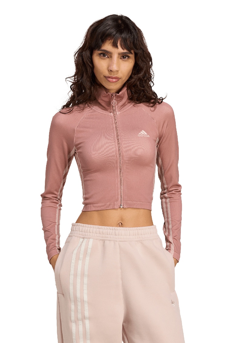Bluza de trening crop cambrata - Roz prafuit
