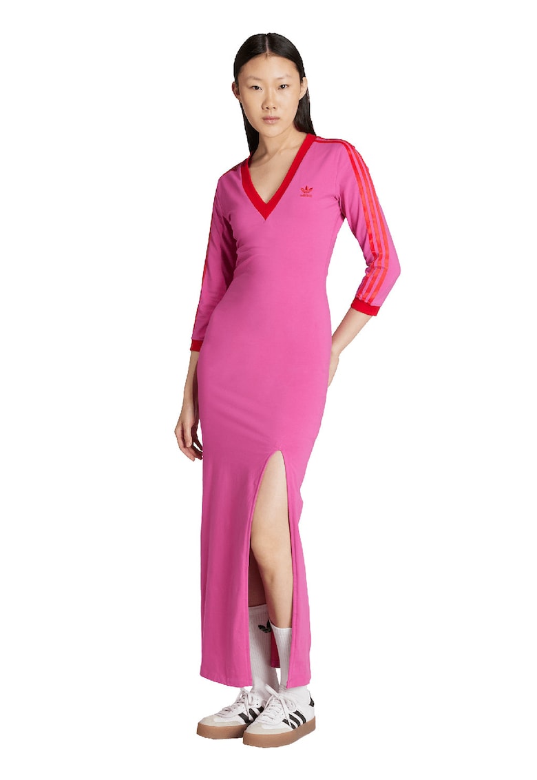 Rochie maxi cu model cu slit Adicolor Classics - Rosu/Roz