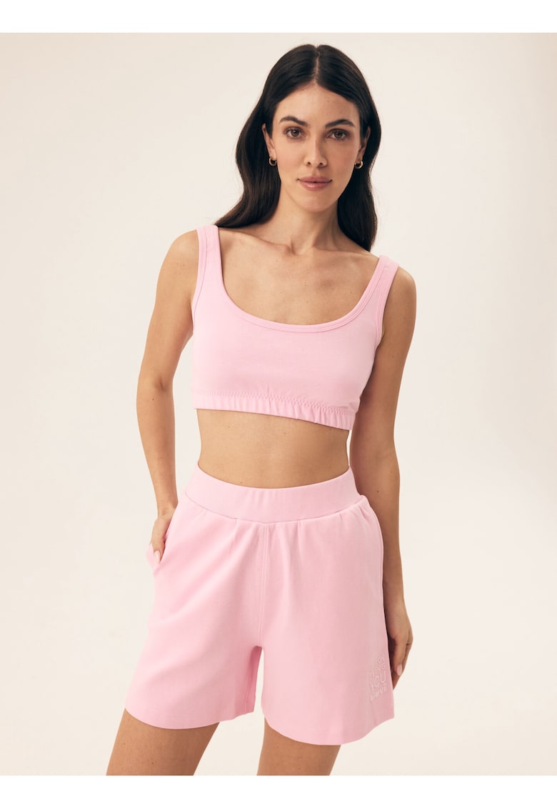 Top cu bretele Mavere  Roz - Roz