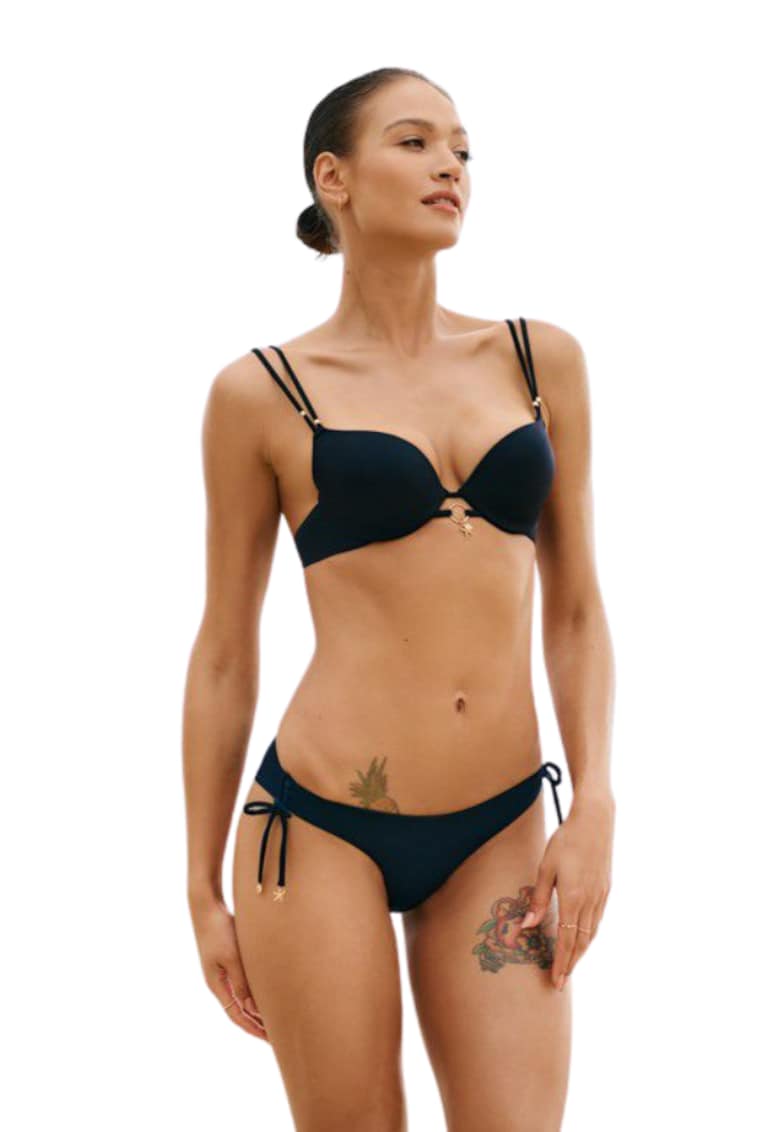 Slip Baie Algarv  Model Snururi Negru - Negru