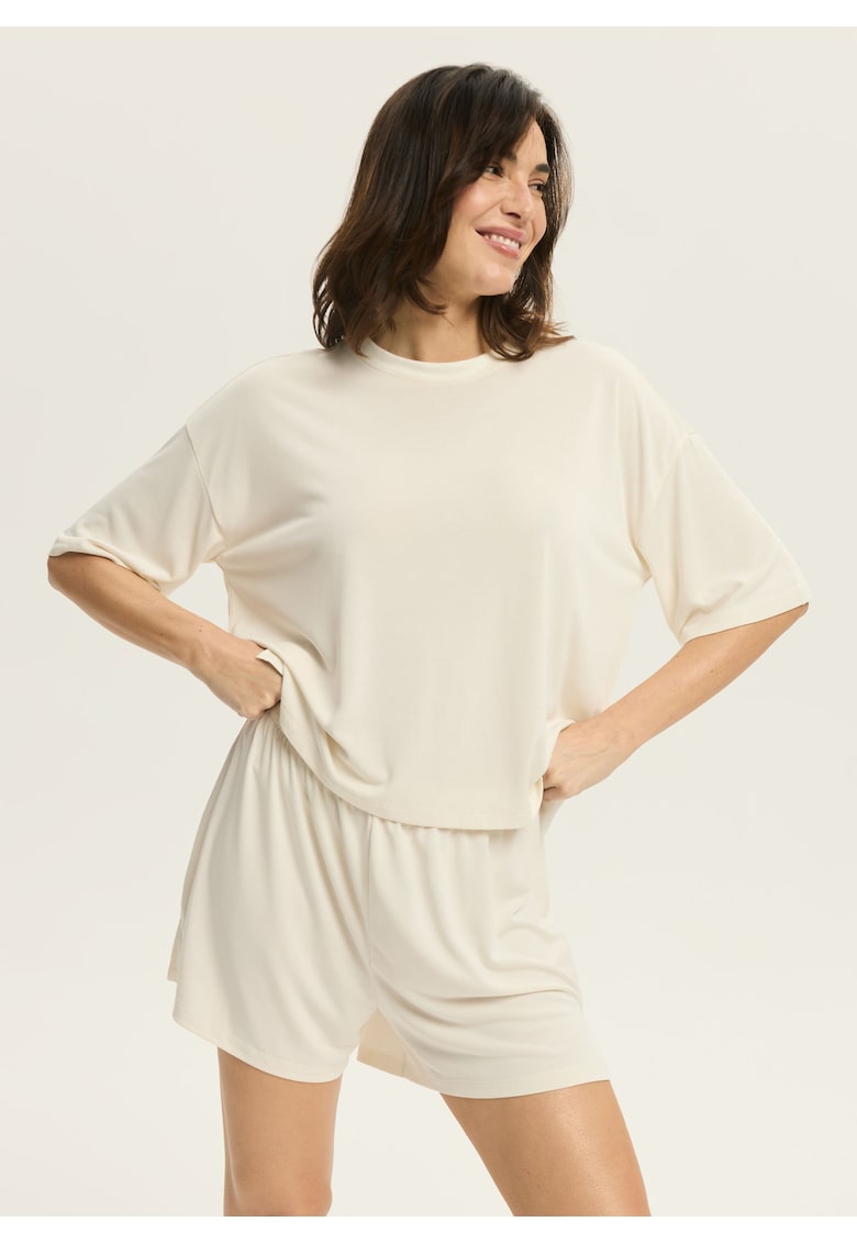 Pantaloni scurti Ruth  Alb crem - Crem