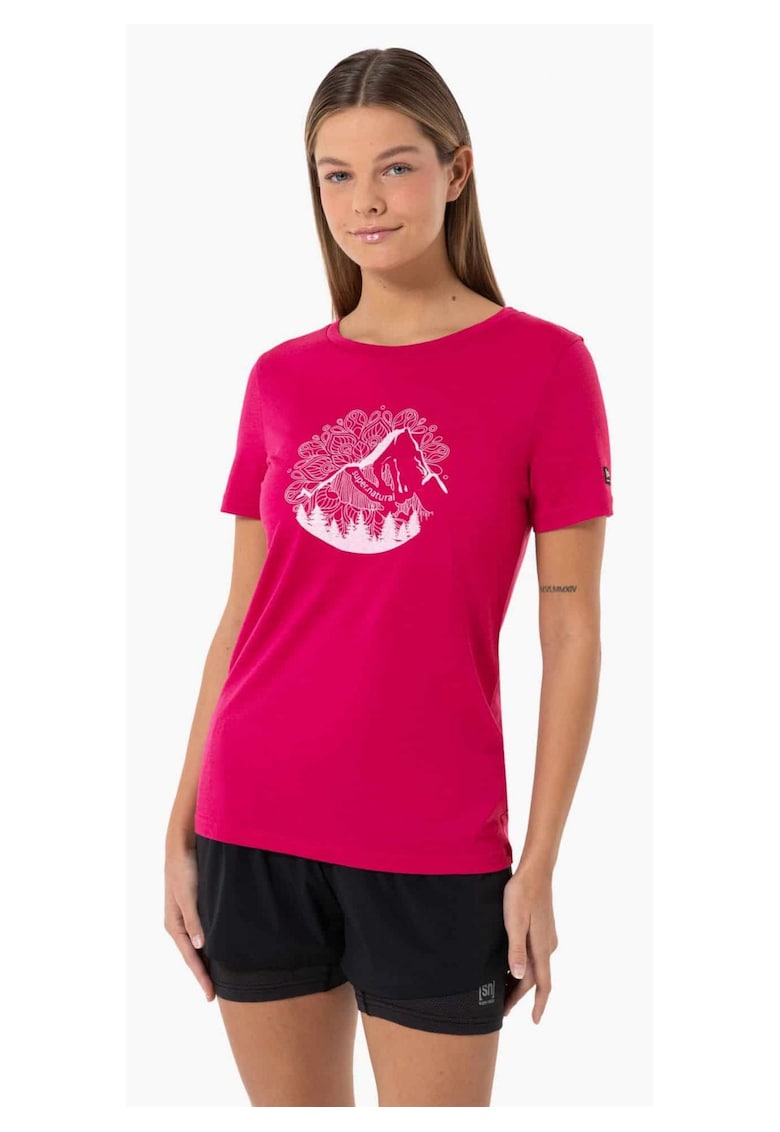 Tricou din amestec de lana Montain Mandal Tree - Rosu