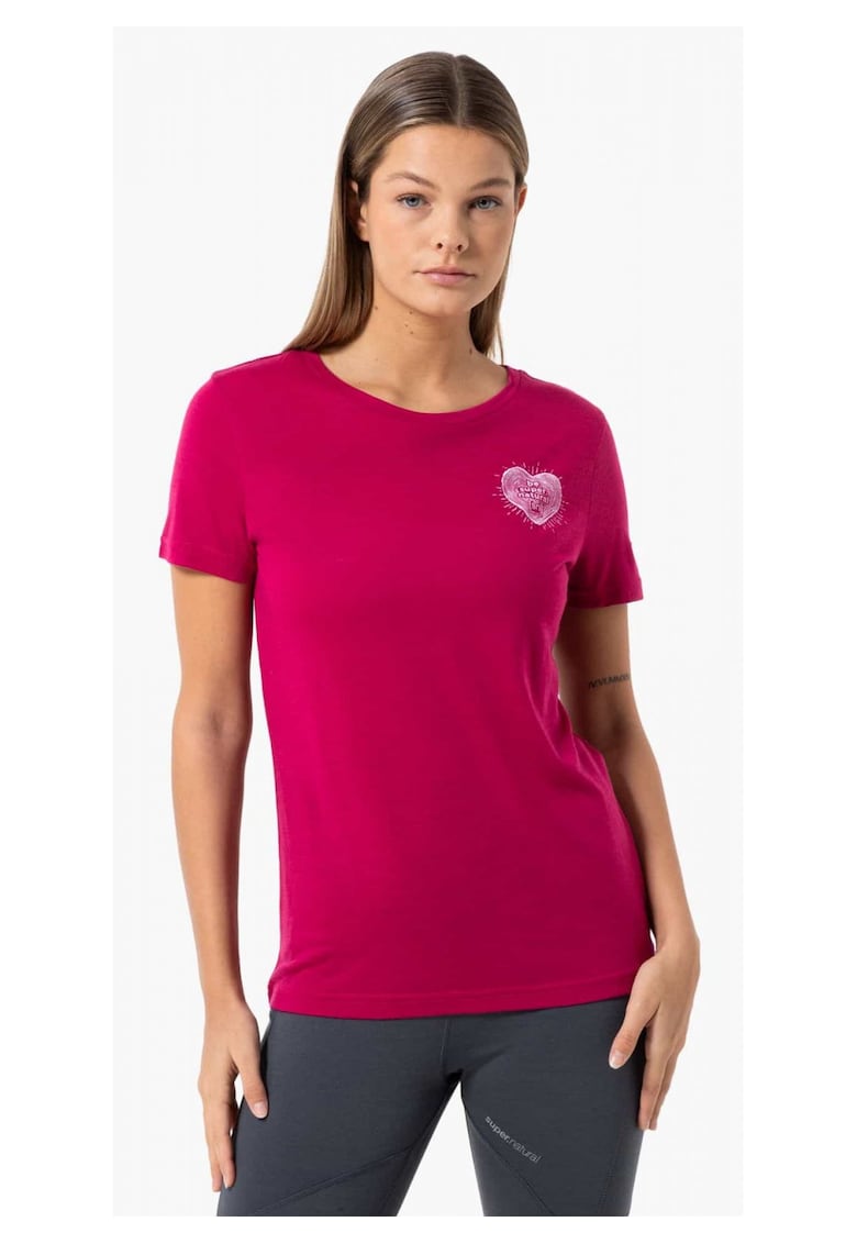 Tricou din amestec de lana Little Heartwood - Rosu