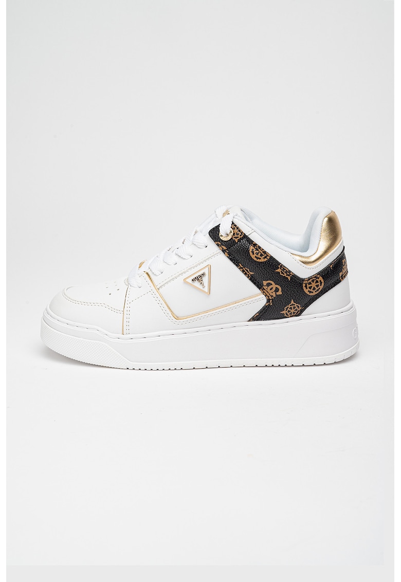 Pantofi sport cu imprimeu logo - Auriu/Maro/Alb optic