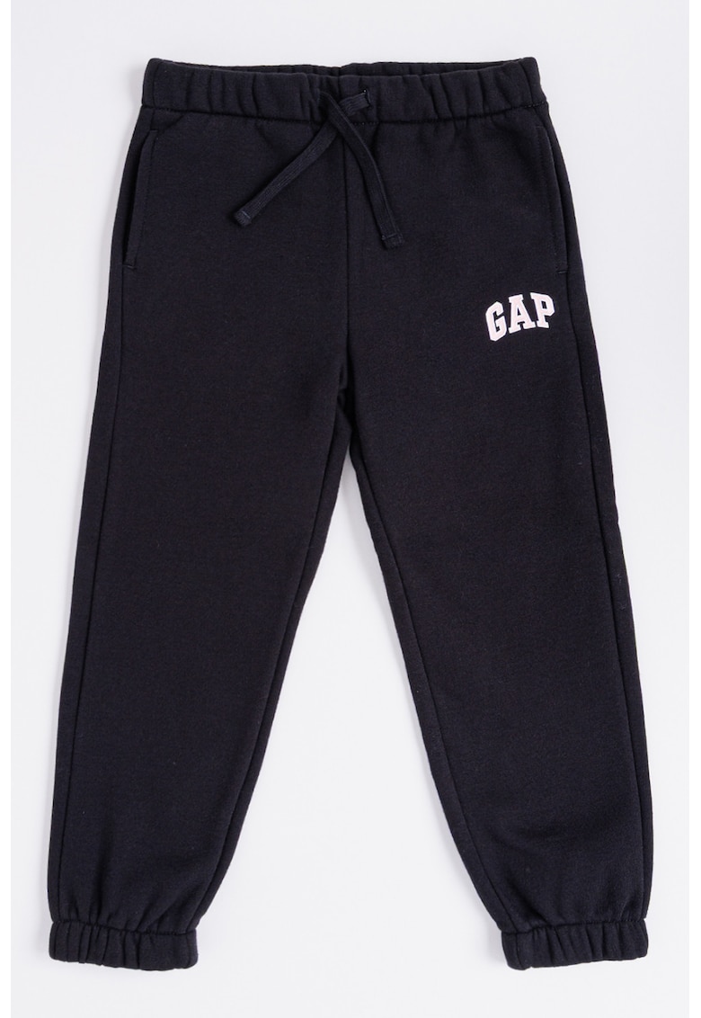Pantaloni de trening cu croiala relaxed fit si talie ajustabila - Negru stins