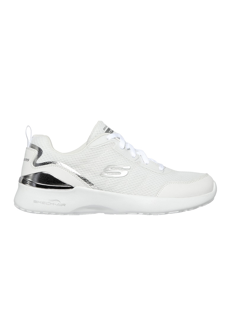 Pantofi sport cu insertii de piele ecologica Skech-Air Dynamight - Alb/Argintiu