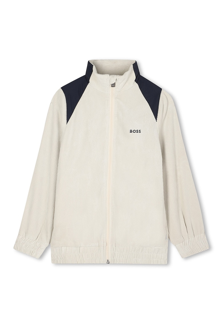 Bluza de trening cu logo si fermoar - Crem