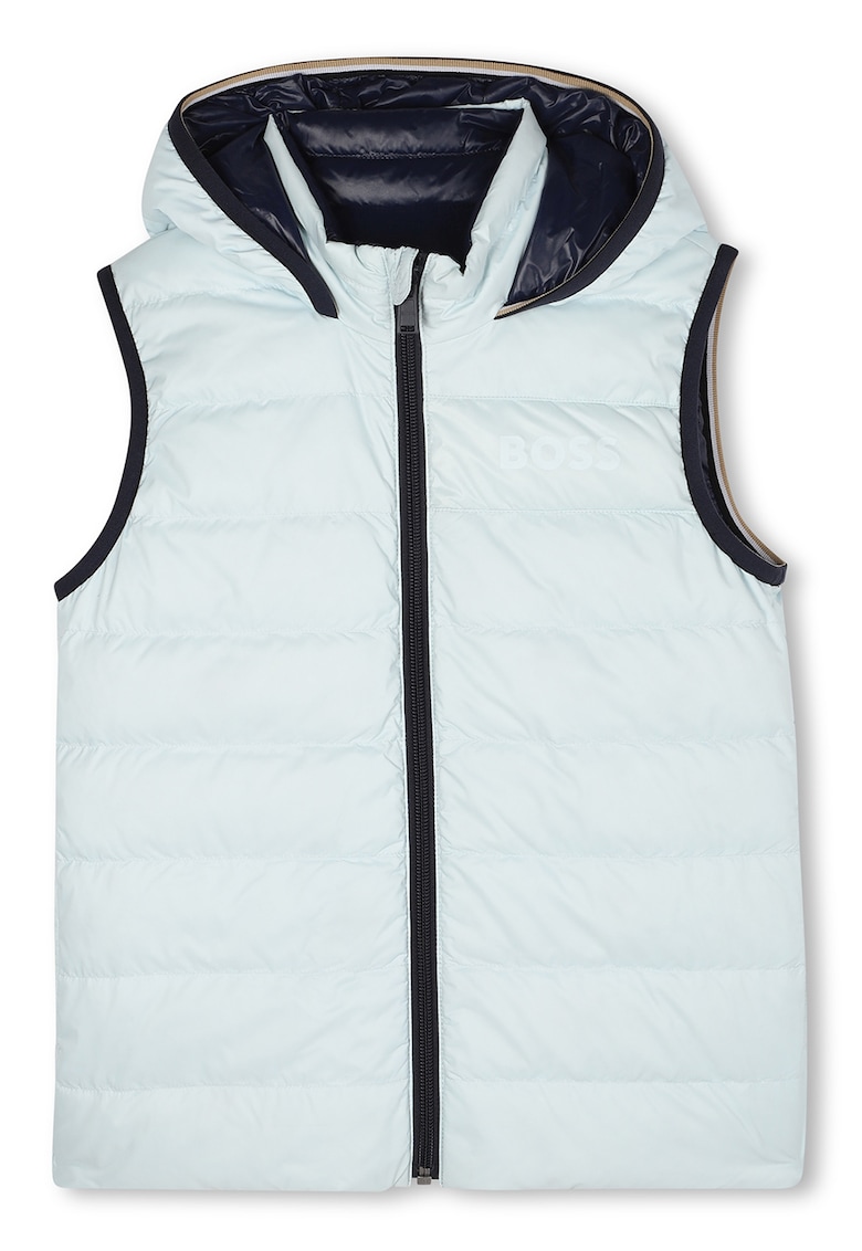 Vesta reversibila cu umplutura de puf - Albastru glaciar/Bleumarin