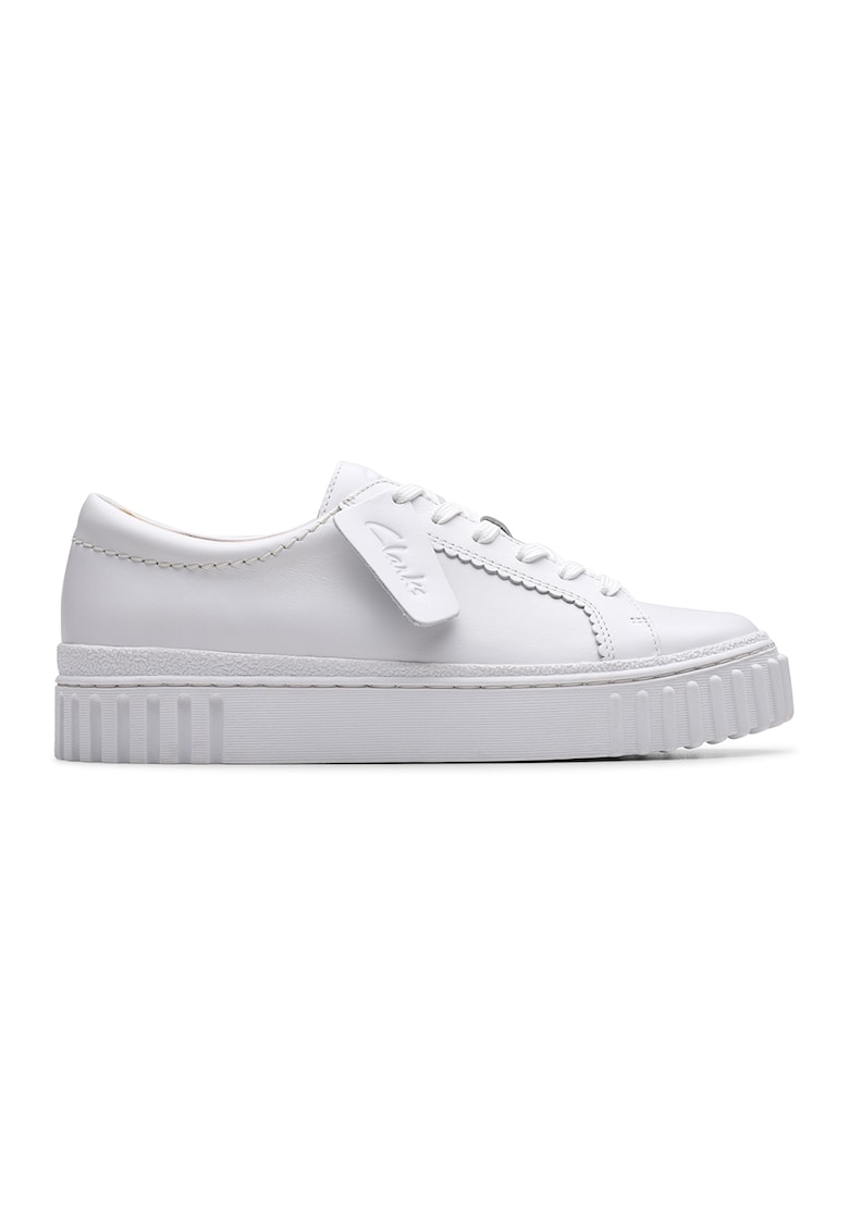 Pantofi sport de piele intoarsa cu model uni - Alb optic