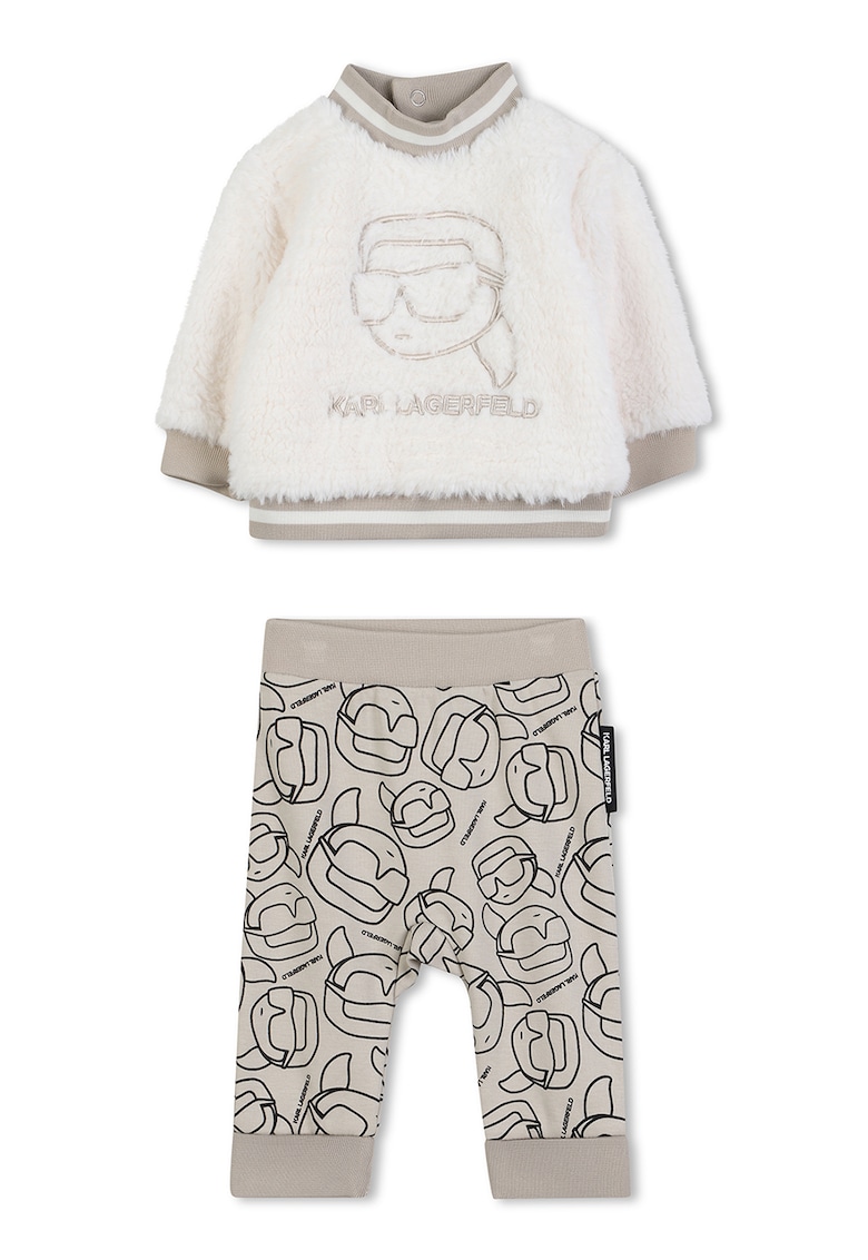 Set de pantaloni si bluza de trening pufoase - Bej/Maro nisip