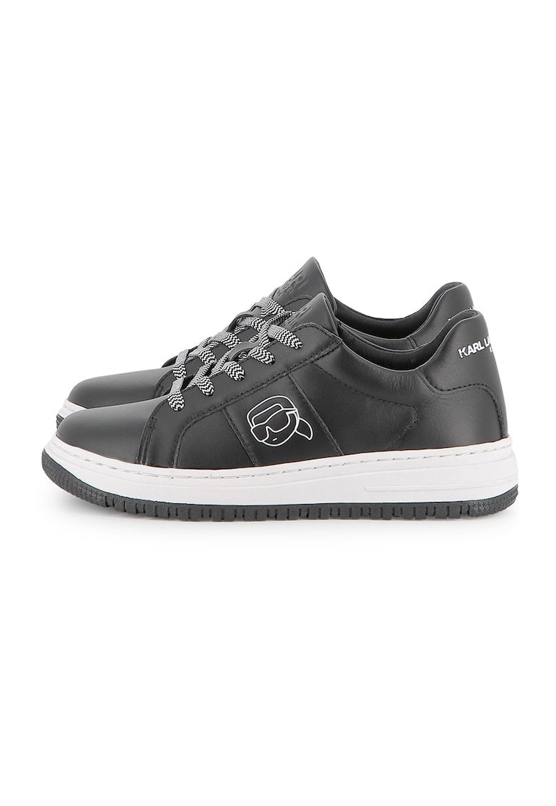 Pantofi sport din piele cu logo - Negru