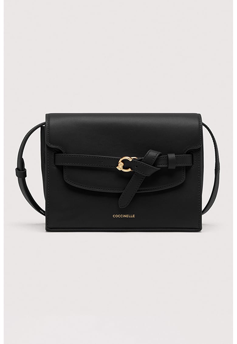 Geanta crossbody de piele cu bareta decorativa Sabine - Negru