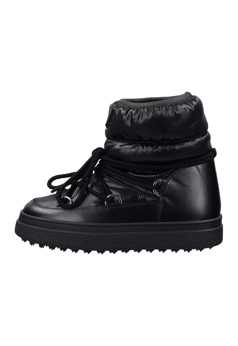 Ghete flatform cu sireturi Snowhill - Negru