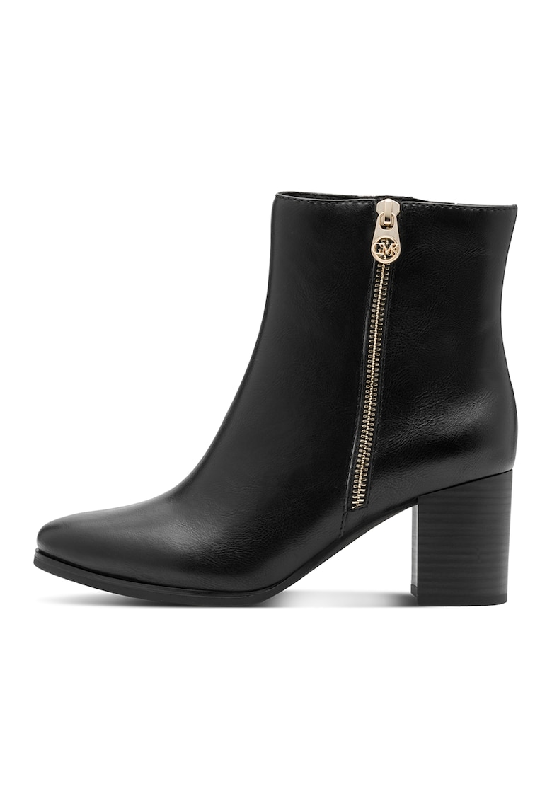 Botine de piele ecologica cu varf ascutit - Negru