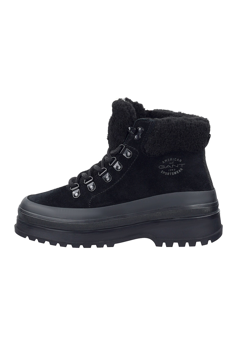 Bocanci din piele intoarsa Wintly - Negru