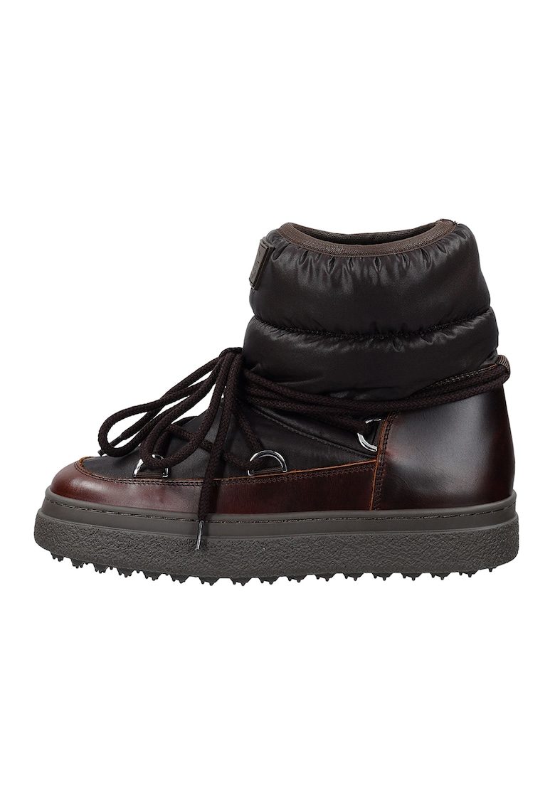 Ghete flatform cu sireturi Snowhill - Maro inchis