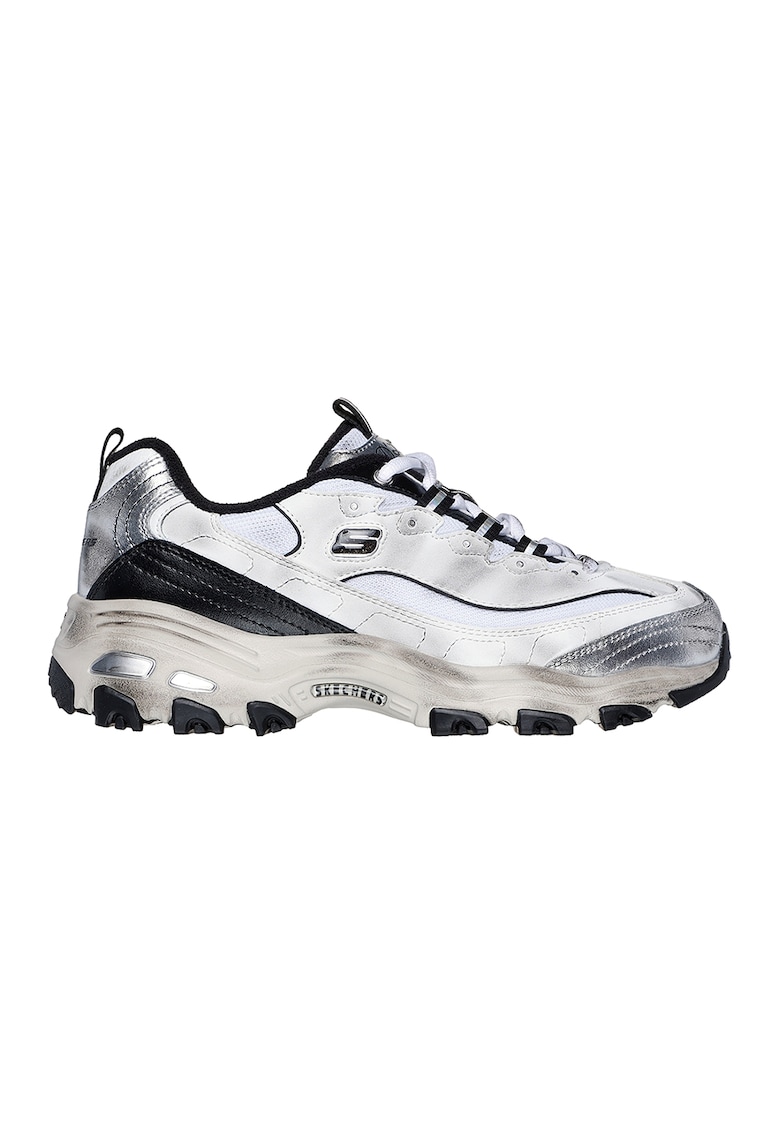 Pantofi sport din piele cu aspect uzat D'lites Vintage Vision - Negru/Alb murdar