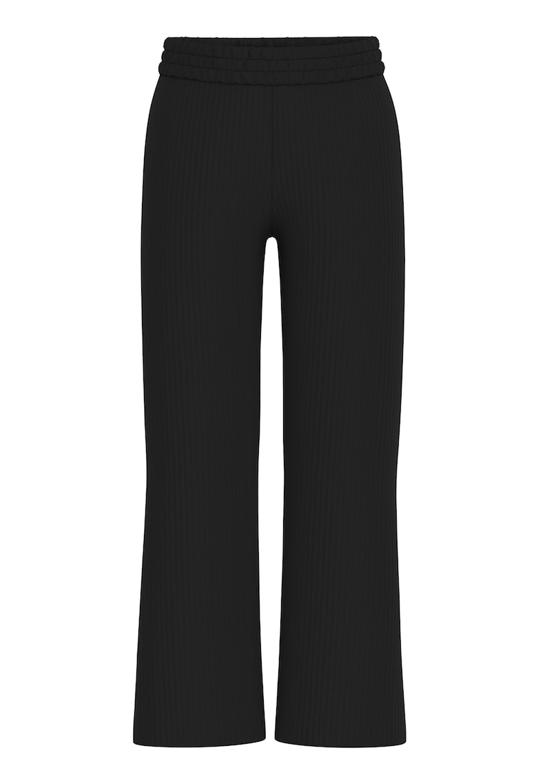 Colanti striati cu croiala ampla - Negru