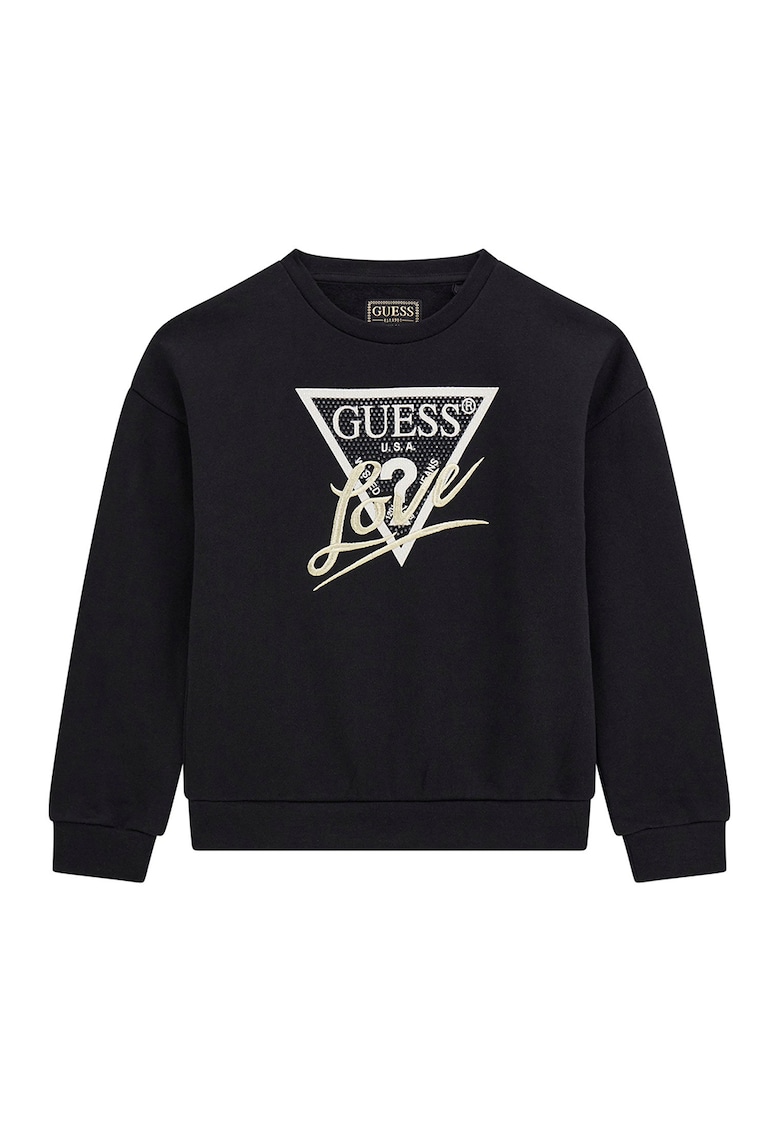 Bluza de trening din bumbac cu logo - Negru