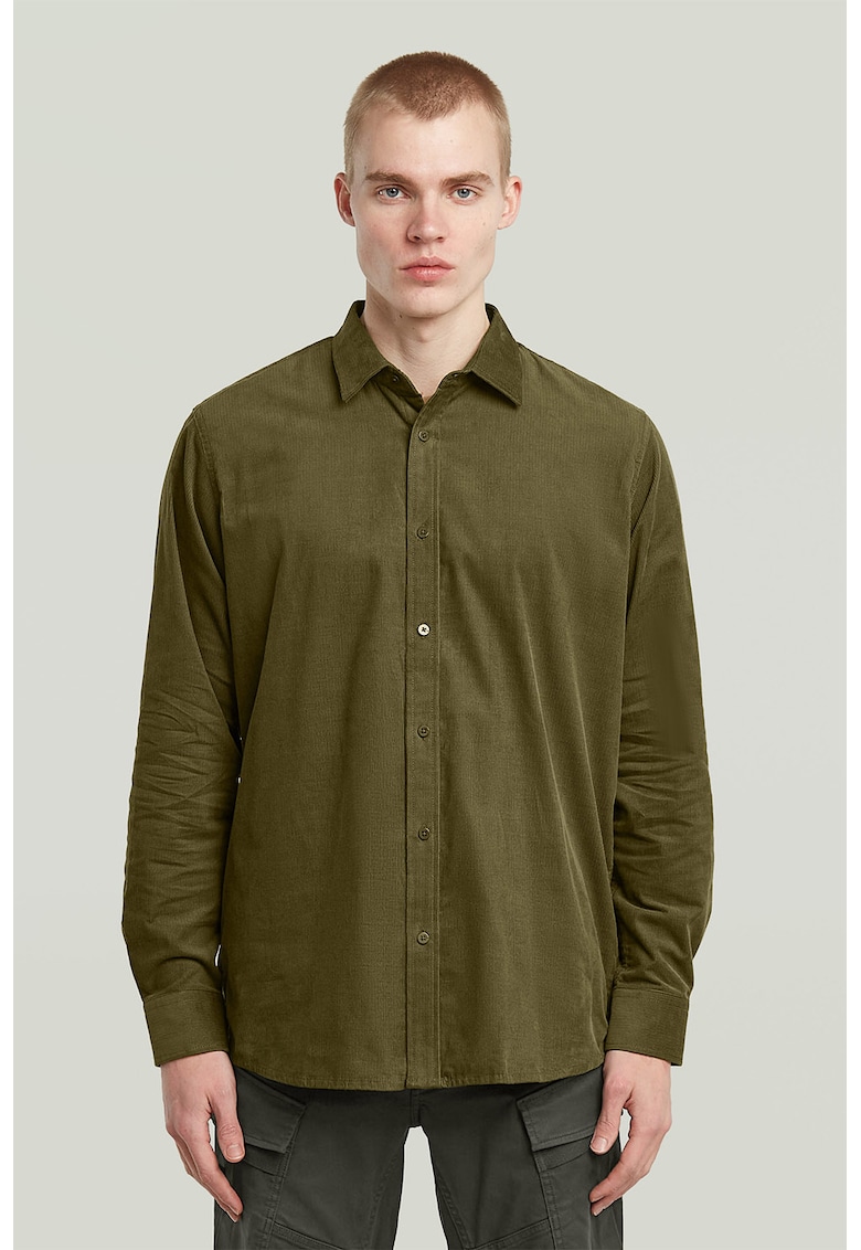 Camasa regular fit din bumbac - Verde masliniu
