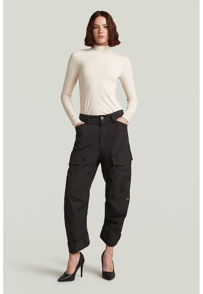 Pantaloni cargo cu croiala conica - Negru