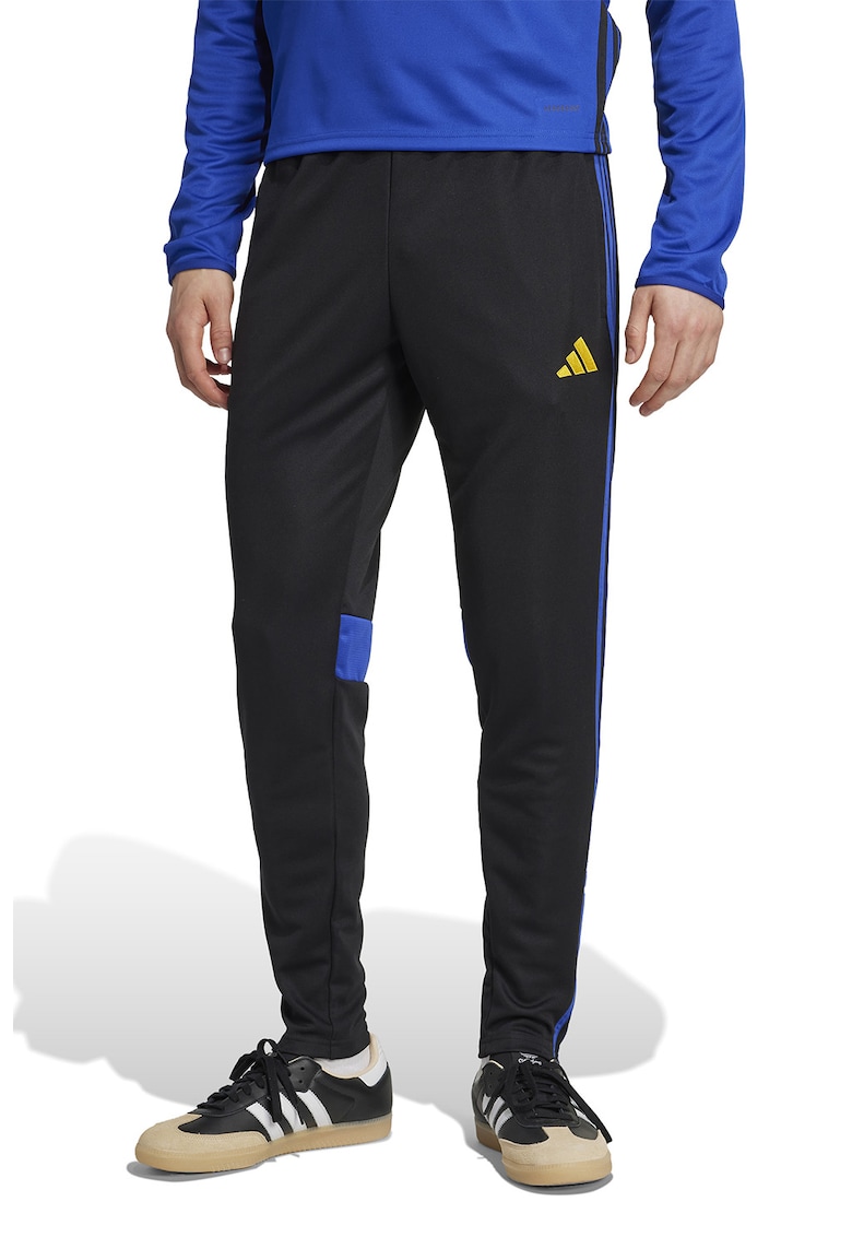 Pantaloni pentru fotbal cu slituri laterale - Negru/Albastru royal