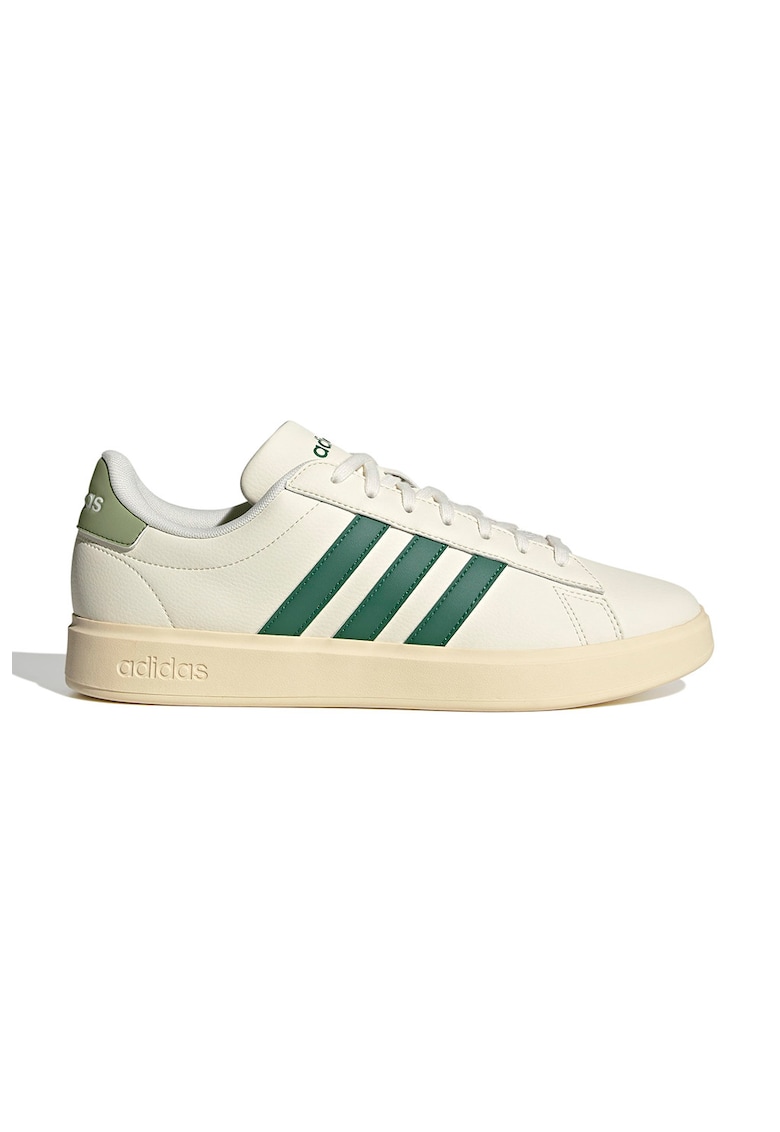Pantofi sport de piele ecologica cu imprimeu logo Grand Court 2.0 - Verde/Alb fildes