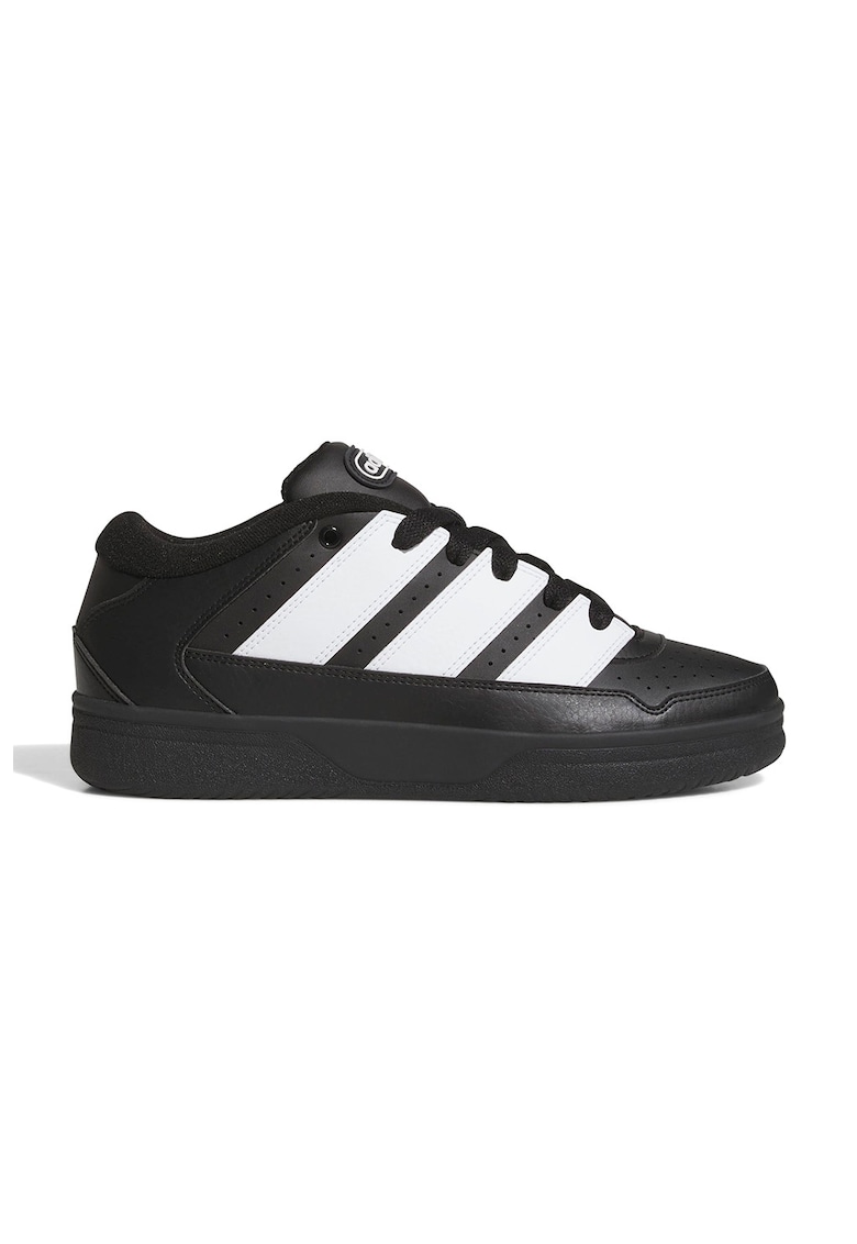 Pantofi sport de piele ecologica cu detalii perforate Breakstar - Negru stins/Crem