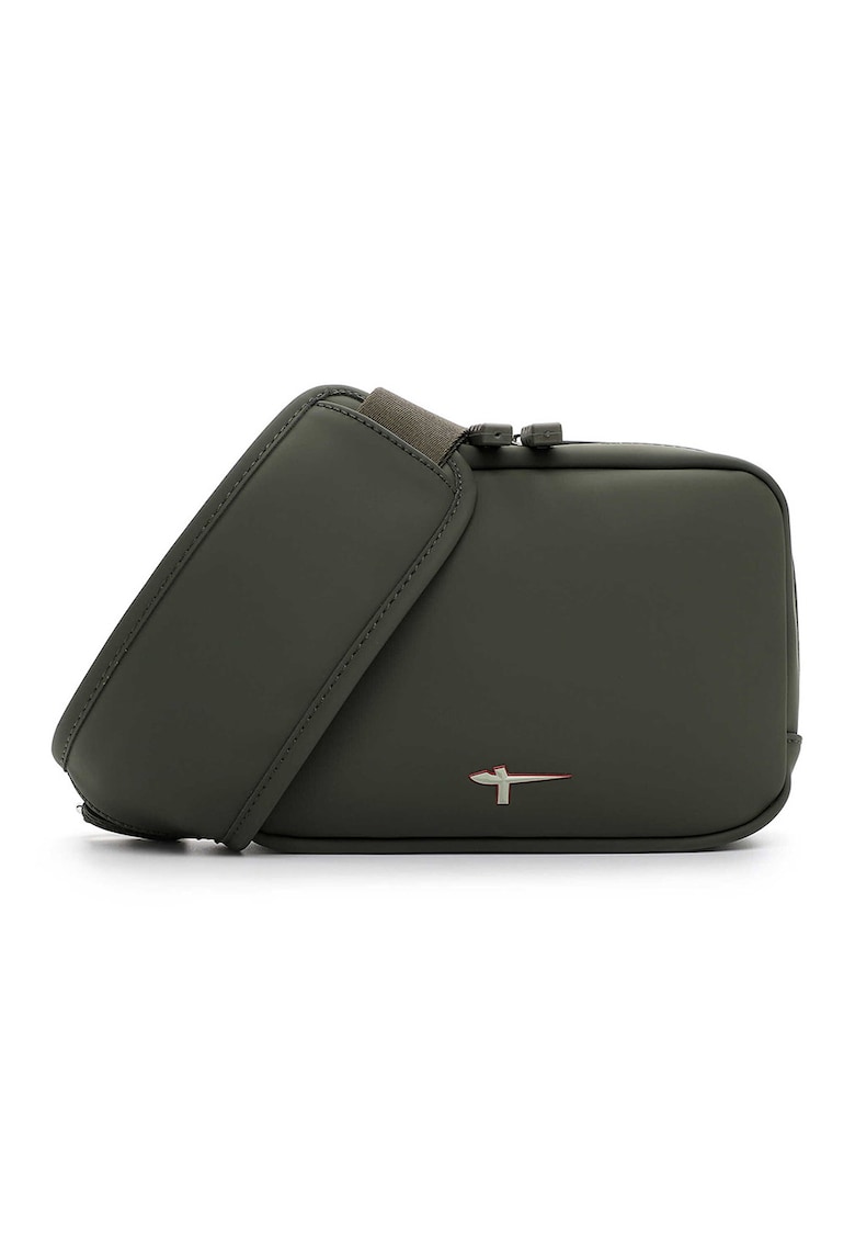Geanta crossbody de piele ecologica cu logo discret - Verde sparanghel