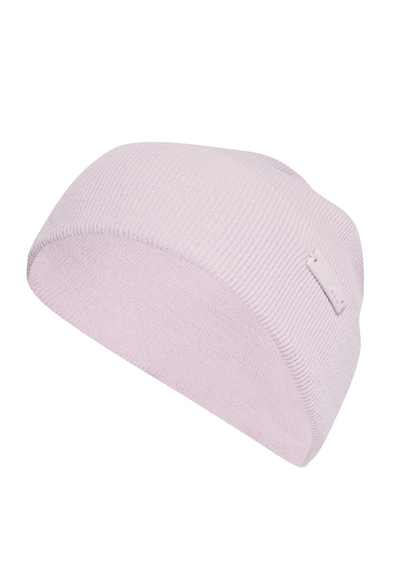 Caciula tricotata unisex cu logo - Roz pastel