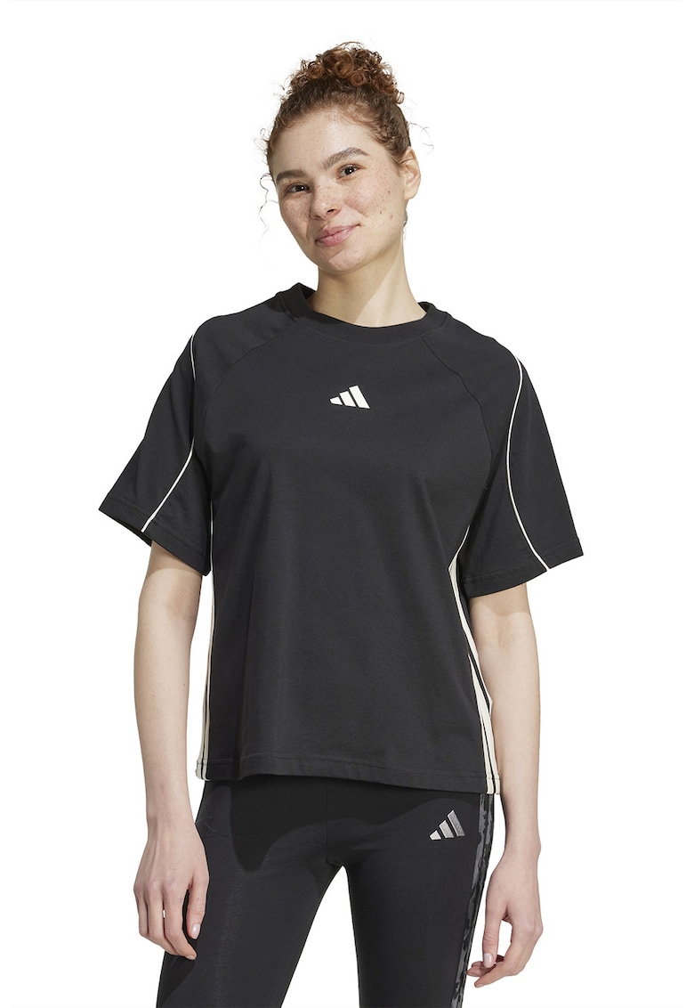 Tricou din bumbac cu maneci raglan Stadium - Negru/Alb murdar