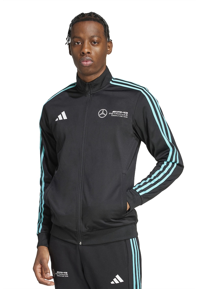 Bluza de trening cu fermoar Motorsport - Alb/Negru/Turcoaz