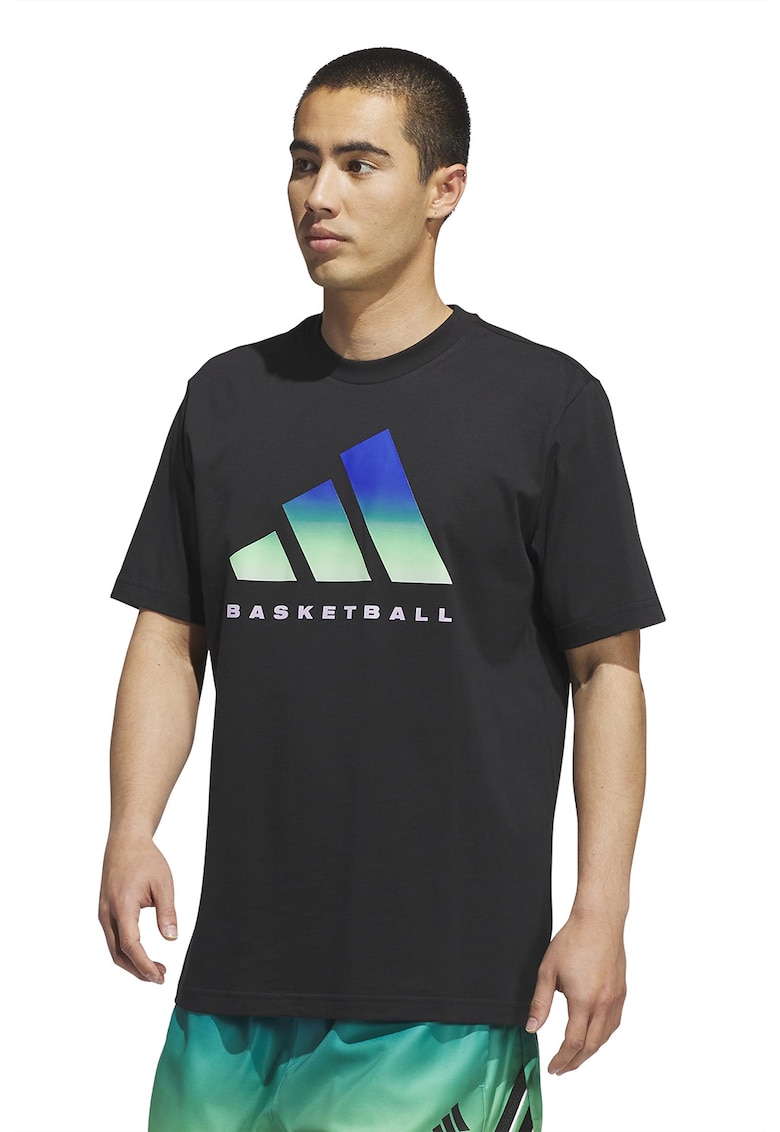 Tricou regular fit din bumbac cu logo - Verde/Negru/Albastru